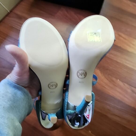 MICHAEL Michael Kors Blue Astrid Glitter Sandal 10 NIB - Picture 8 of 8